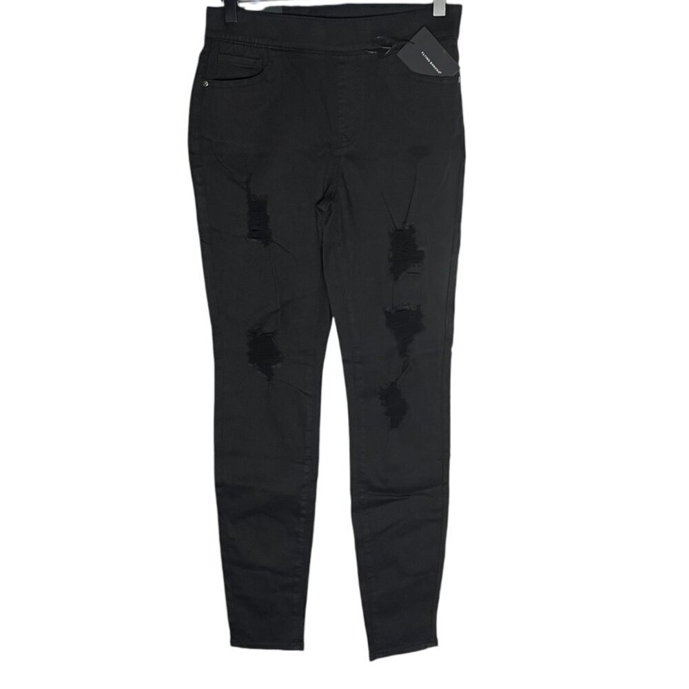 Flying Banana Women's 4 Black Denim Skinny Jeans Distressed Grunge‎ Stretchy Emo